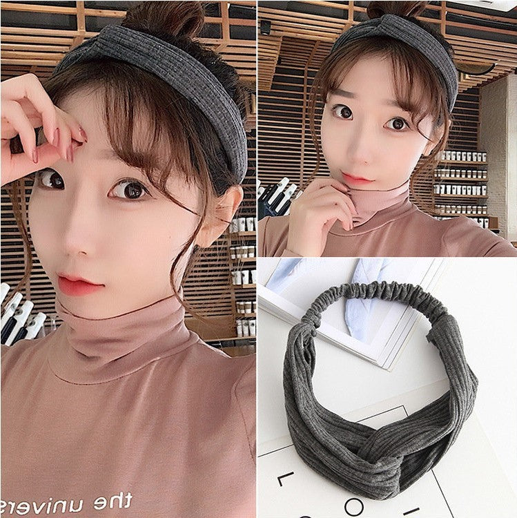 South Korea Springsummer Cross Tight Hair Band