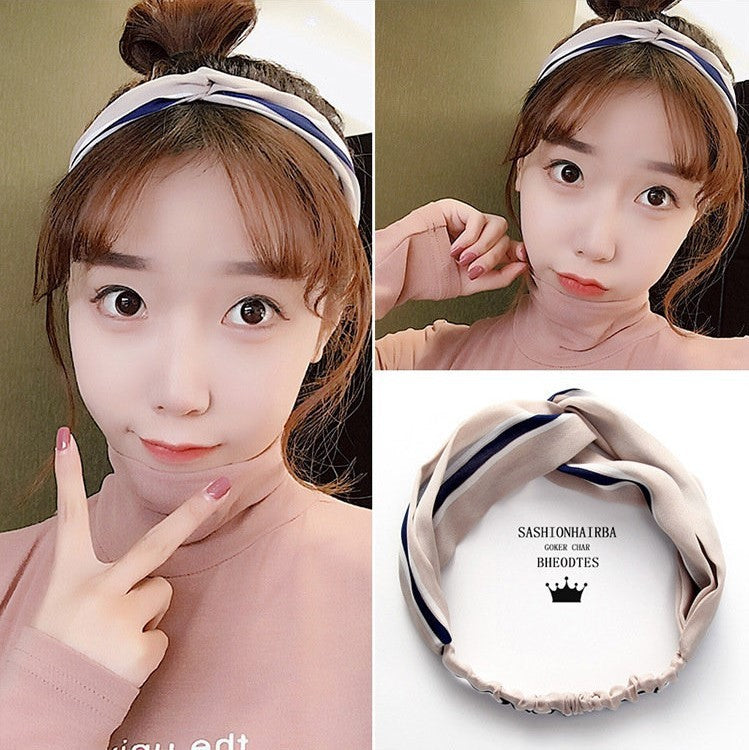 South Korea Springsummer Cross Tight Hair Band
