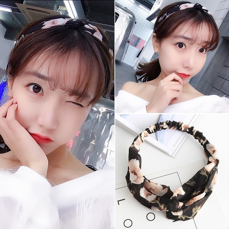 South Korea Springsummer Cross Tight Hair Band