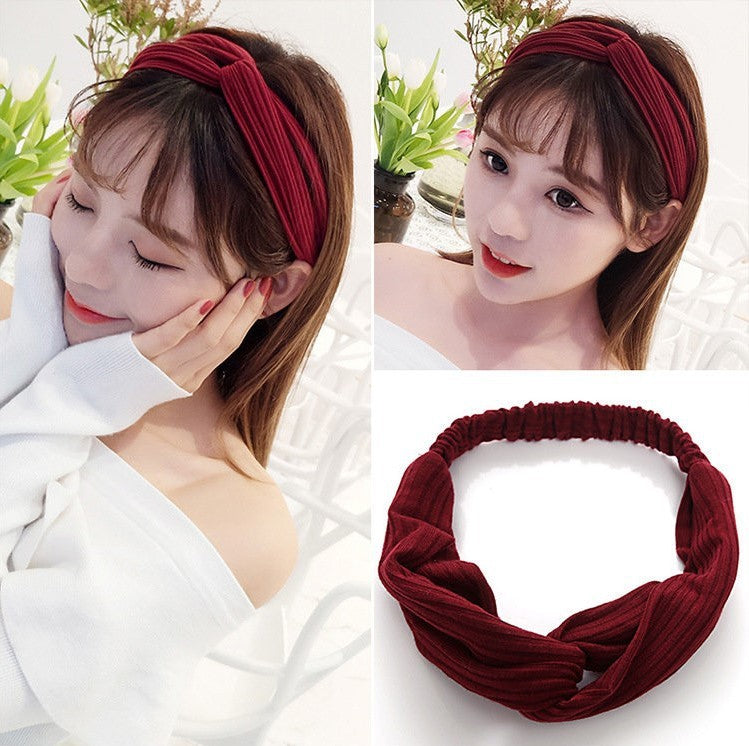 South Korea Springsummer Cross Tight Hair Band