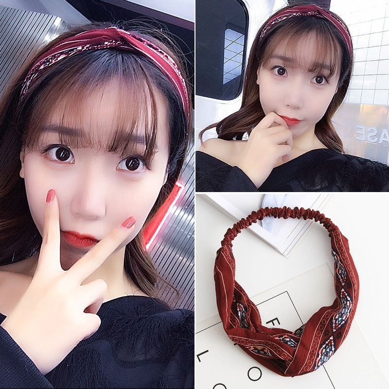 South Korea Springsummer Cross Tight Hair Band