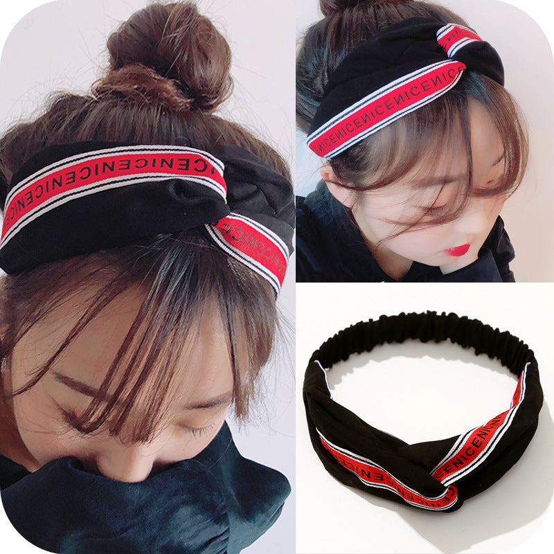 South Korea Springsummer Cross Tight Hair Band