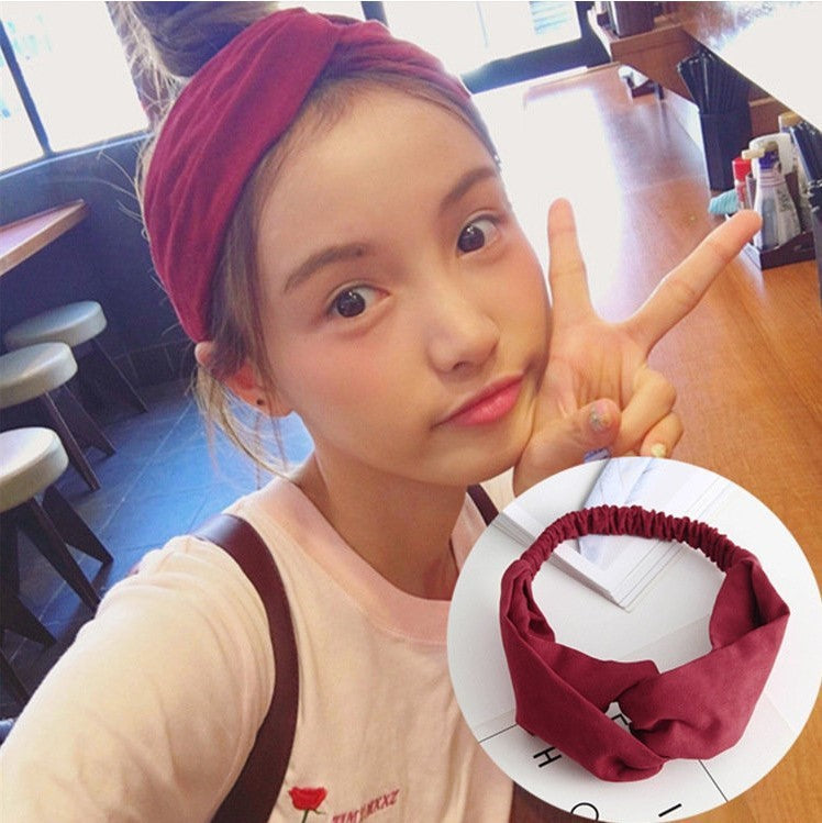 South Korea Springsummer Cross Tight Hair Band