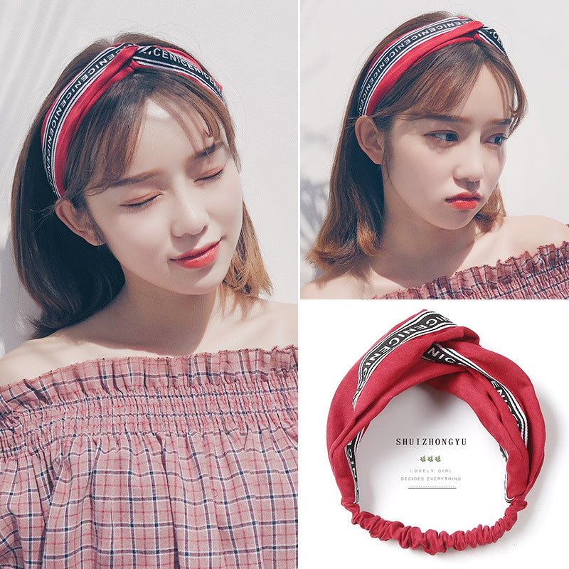 South Korea Springsummer Cross Tight Hair Band